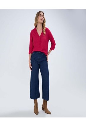 Blusa Para Mujer Manga 3/4 Color Rojo Marca Ostu #40121031