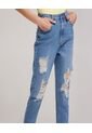Jean Para Mujer Mom Color Azul  Marca Ostu #40160282 de Ostu
