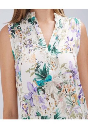 Blusa Para Mujer Manga Sisa Color Crudo Marca Ostu #40121009