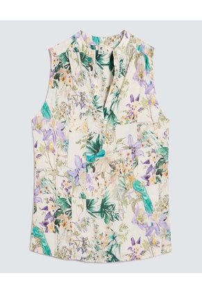 Blusa Para Mujer Manga Sisa Color Crudo Marca Ostu #40121009