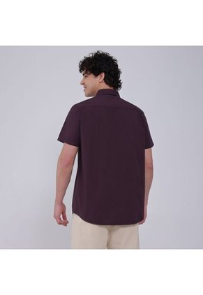 Camisa Para Hombre Manga Corta Con Bolsillo Color Café  Marca Ostu #60010676