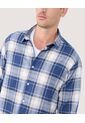 Camisa Para Hombre Manga Larga Sin Bolsillo Color Azul  Marca Ostu #60010743 de Ostu