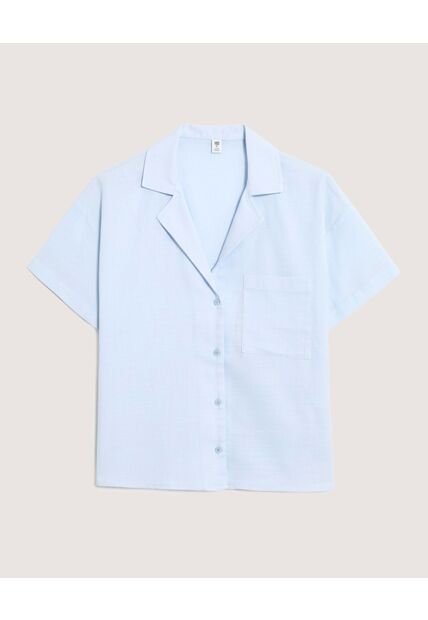 Camisa  Para Mujer Manga Corta Color Celeste Marca Ostu #40010365