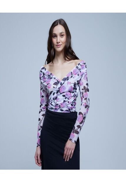 Camiseta Para Mujer Manga Larga Color Morado Marca Ostu #40092032