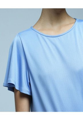 Camiseta Para Mujer Manga Corta Color Azul Marca Ostu #40091969