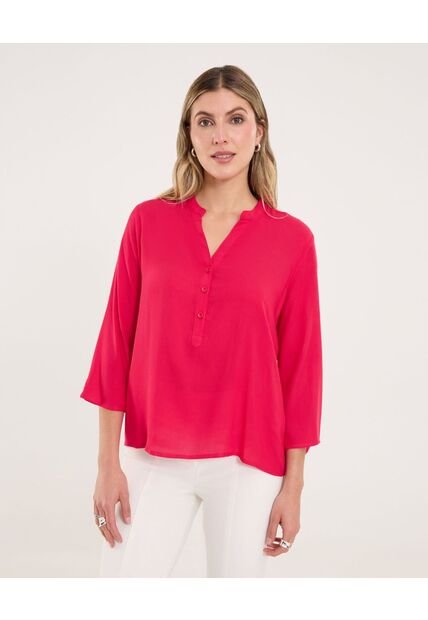 Blusa Para Mujer Manga 3/4 Color Rojo Marca Ostu #40121177