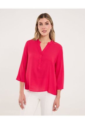 Blusa Para Mujer Manga 3/4 Color Rojo Marca Ostu #40121177