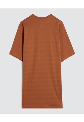 Camiseta Para Hombre Manga Corta Cuello Henley Color Terracota Marca Ostu #60091536