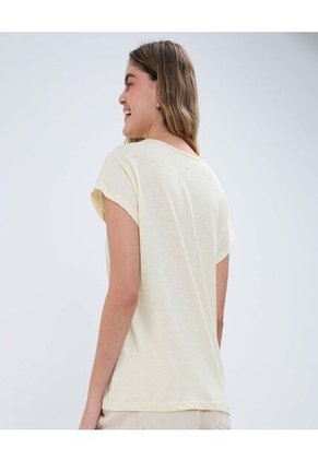 Camiseta Para Mujer Manga Corta Color Amarillo Marca Ostu #40092034