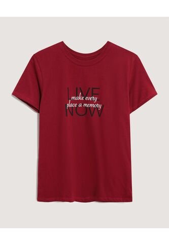 Camiseta  Para Mujer Manga Corta Cuello Redondo Color Vino Marca Ostu #40092845 Ostu