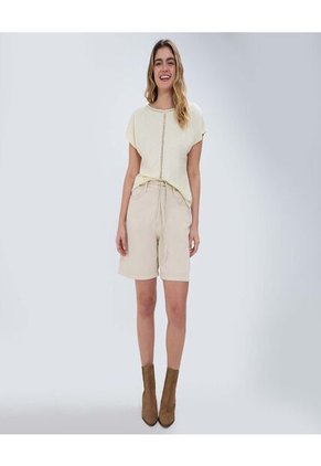 Camiseta Para Mujer Manga Corta Color Amarillo Marca Ostu #40092034