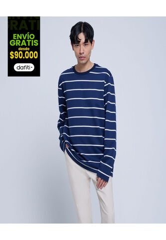 Camiseta Para Hombre Manga Larga Color Azul Oscuro Marca Ostu #60091180 Ostu