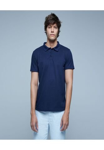 Polo Para Hombre Cuello Tejido Con Bolsillo Color Azul  Marca Ostu #60110651 Ostu