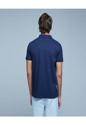 Polo Para Hombre Cuello Tejido Con Bolsillo Color Azul  Marca Ostu #60110651