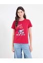 Camiseta  Para Mujer Manga Corta Cuello Redondo Color Rojo Marca Ostu #40092747 de Ostu