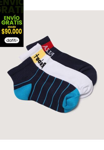 Medias Infantil Niño Tobillera Color Negro Marca Ostu #80980154 Ostu