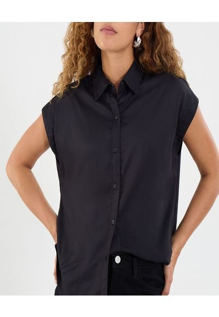 Camisa Para Mujer Manga Corta Color Negro Marca Ostu #40010304