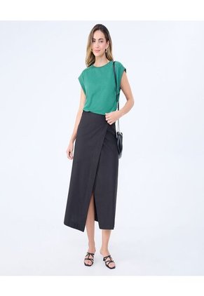 Falda Para Mujer Largo Color Negro Marca Ostu #40140163