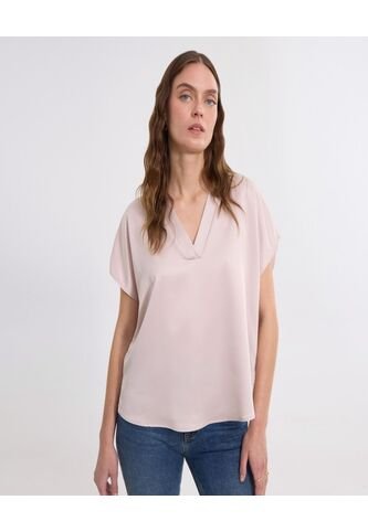Blusa Para Mujer Manga Corta Color Beige Marca Ostu #40121161 Ostu
