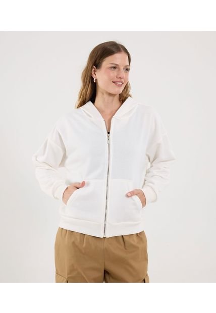 Buzo Para Mujer Zipper Color Marfil Marca Ostu #40060478