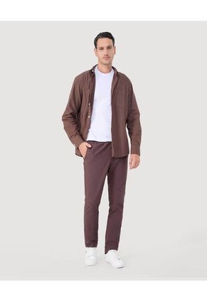 Pantalon Para Hombre Jogger Color Café  Marca Ostu #60070415