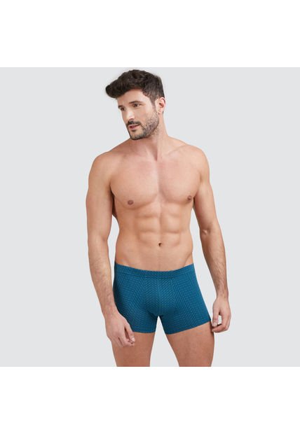 Pantaloncillo Para Hombre Boxer Filete Corto Algodón Color Azul Marca Ostu #60000269