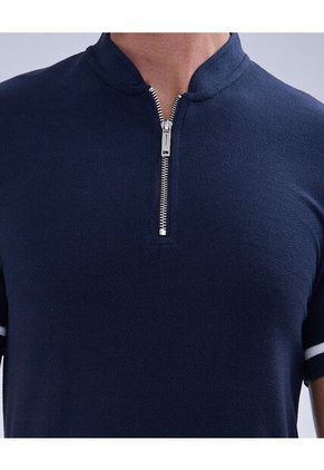 Polo Para Hombre Cuello Tejido Sin Bolsillo Color Azul  Marca Ostu #60110652
