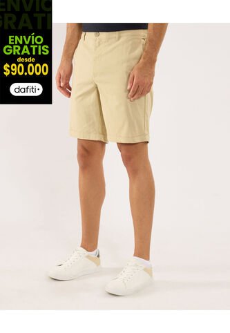 Bermuda Para Hombre Regular Corto Color Avena Marca Ostu #60100474 Ostu