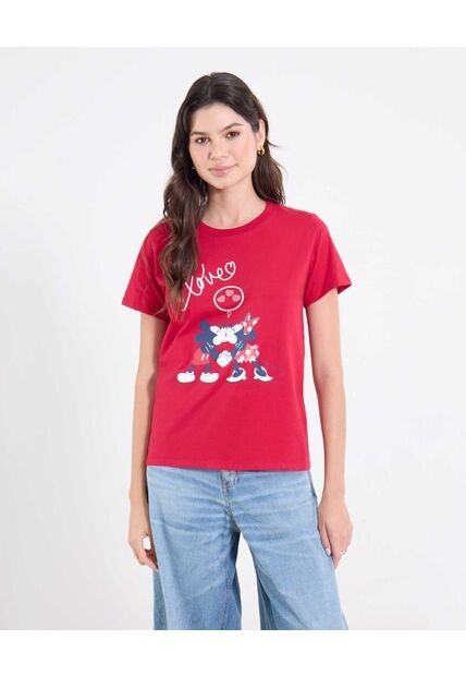Camiseta  Para Mujer Manga Corta Cuello Redondo Color Rojo Marca Ostu #40092747