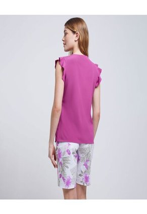 Blusa Para Mujer Manga Sisa Color Morado Marca Ostu #40120987