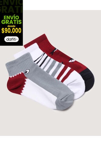 Medias Infantil Niño Tobillera Color Rojo Marca Ostu #80980158 Ostu