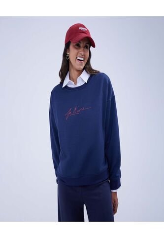 Buzo Para Mujer Cuello Redondo Color Azul  Marca Ostu #40060377 Ostu