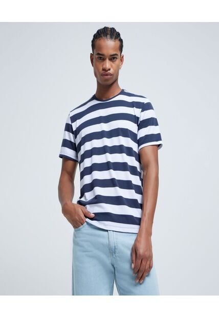 Camiseta Para Hombre Manga Corta Color Azul Oscuro Marca Ostu #60091173