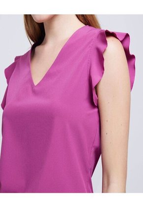 Blusa Para Mujer Manga Sisa Color Morado Marca Ostu #40120987