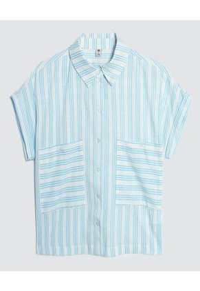 Camisa Para Mujer Manga Corta Color Azul Marca Ostu #40010194