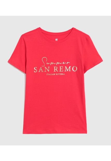 Camiseta Para Mujer Manga Corta Cuello Redondo Color Rojo Marca Ostu #40092475