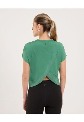 Camiseta Para Mujer Manga Corta Cuello Redondo Color Verde Marca Ostu #40092454