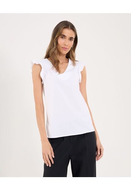 Blusa Para Mujer Manga Corta Color Blanco Marca Ostu #40121101