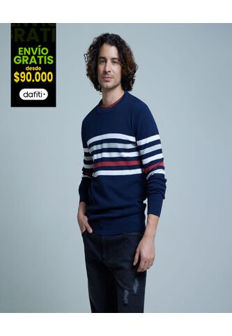 Saco Para Hombre Cuello Redondo Color Azul  Marca Ostu #60330035 Ostu