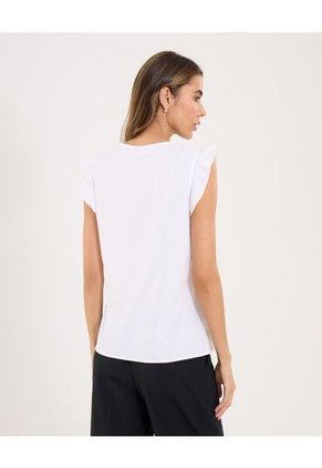Blusa Para Mujer Manga Corta Color Blanco Marca Ostu #40121101