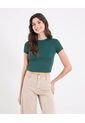 Camiseta  Para Mujer Crop Top Manga Corta Color Verde Marca Ostu #40092696 de Ostu