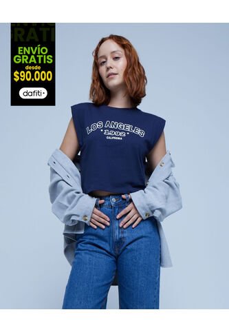 Camiseta Para Mujer Manga Sisa Color Azul  Marca Ostu #40091948 Ostu