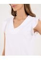 Blusa Para Mujer Manga Corta Color Blanco Marca Ostu #40121101 de Ostu