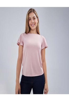Camiseta Para Mujer Manga Corta Color Naranja Marca Ostu #40092118