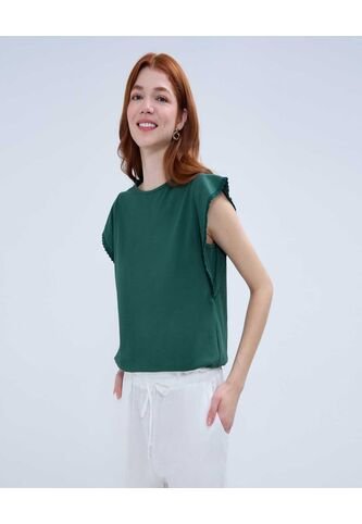 Camiseta Para Mujer Manga Corta Color Verde  Marca Ostu #40092037 Ostu