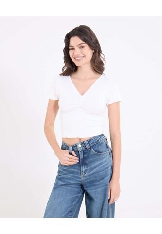 Camiseta  Para Mujer Manga Corta Moda Color Crudo Marca Ostu #40092719 Ostu