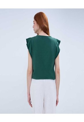 Camiseta Para Mujer Manga Corta Color Verde  Marca Ostu #40092037