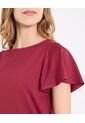 Camiseta Para Mujer Manga Corta Cuello Redondo Color Vino Marca Ostu #40092667 de Ostu
