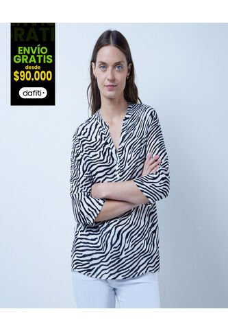 Blusa Para Mujer Manga 3/4 Color Blanco Marca Ostu #40120932 Ostu