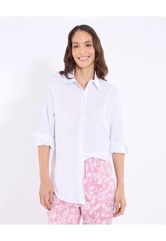 Camisa  Para Mujer Manga Larga Color Blanco Marca Ostu #40010361 Ostu